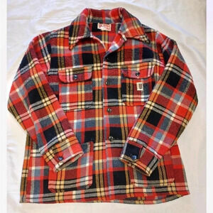 Regent Vintage Plaid Unisex Wool  Blend Plaid Coat Shacket Size Medium/Large